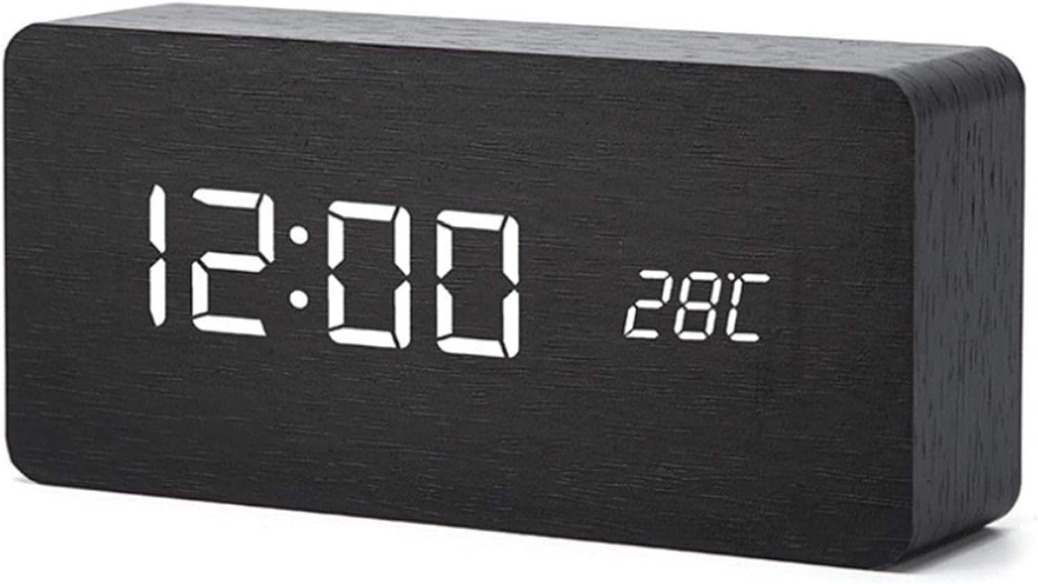 TrendyVault™ TimeGlow Clock – Wooden LED Digital Alarm Clock