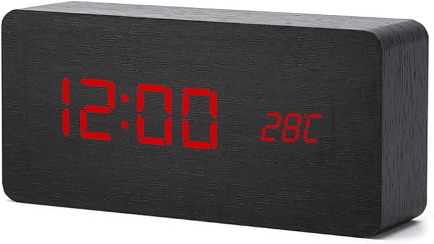 TrendyVault™ TimeGlow Clock – Wooden LED Digital Alarm Clock