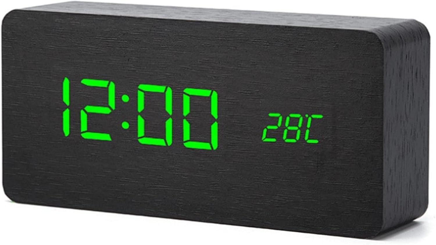 TrendyVault™ TimeGlow Clock – Wooden LED Digital Alarm Clock