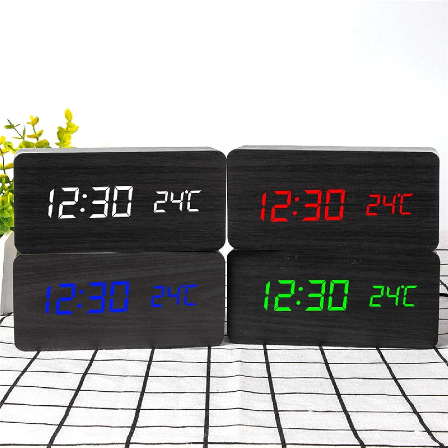 TrendyVault™ TimeGlow Clock – Wooden LED Digital Alarm Clock