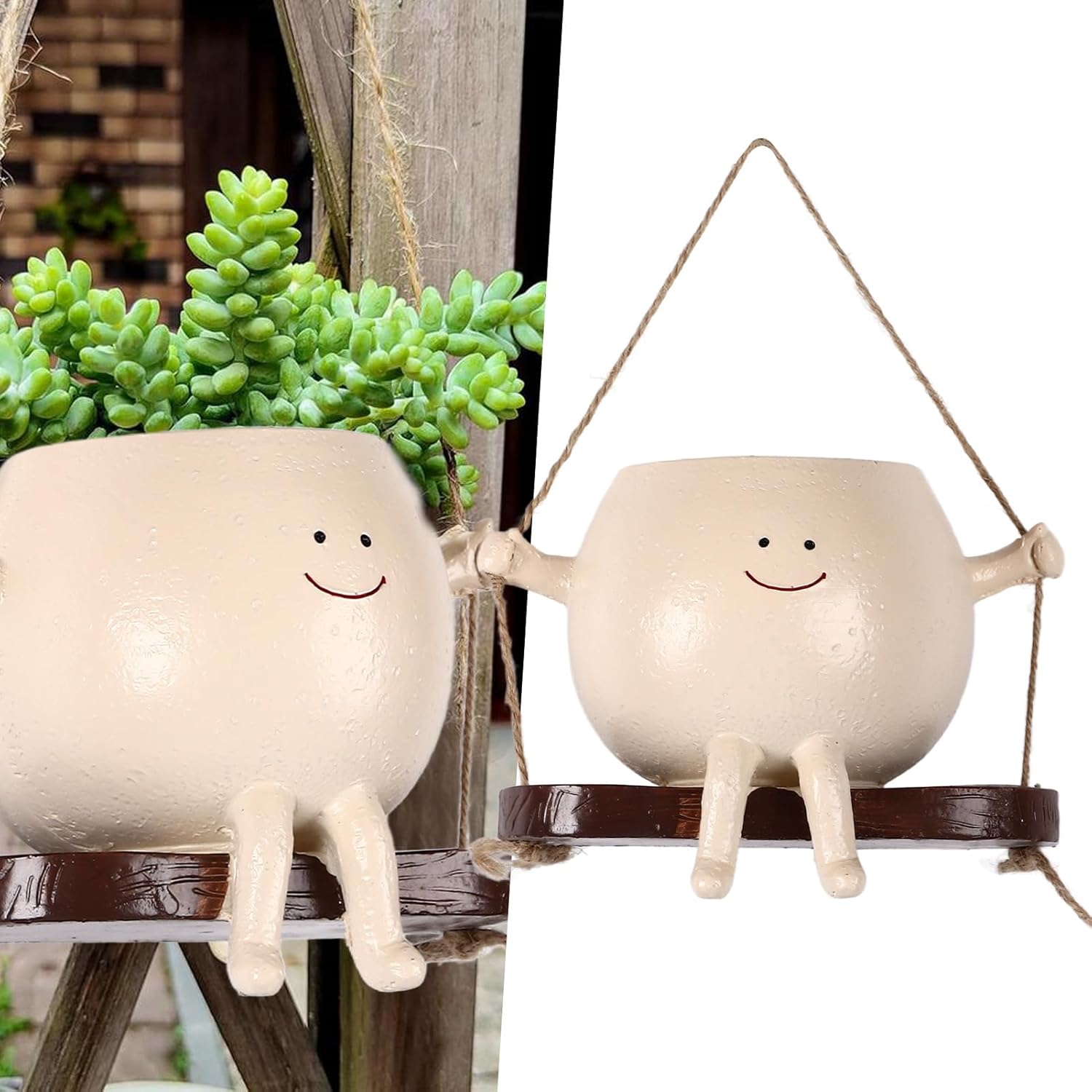 TrendyVault™ HappyFace Planter – Smiling Wall Planter for Indoor Spaces