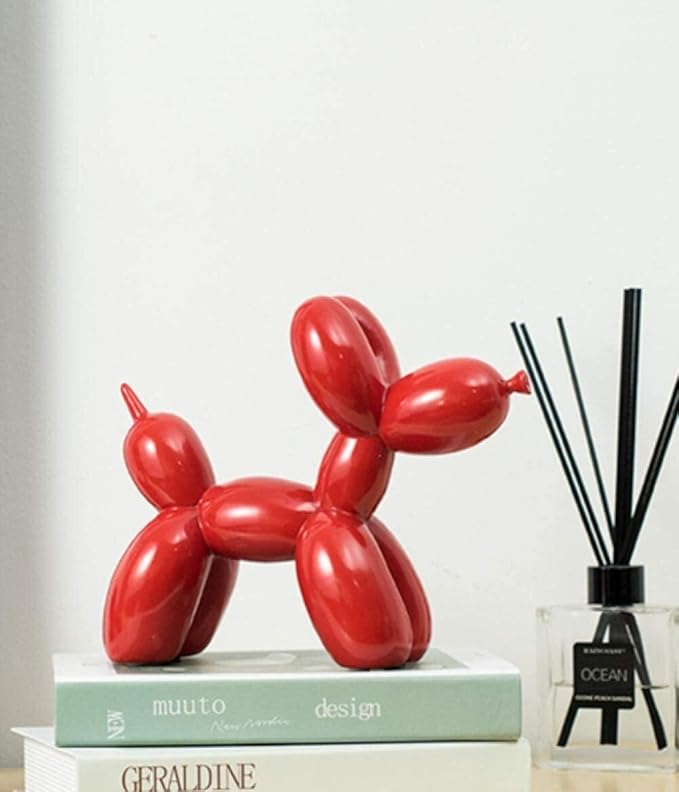 TrendyVault™ BalloonPup Figurine – Mini Ceramic Decor for Study Room